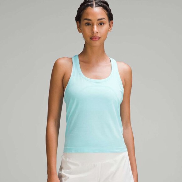 Swiftly Tech Racerback Tank Top 2.0 Race Length, Powder Blue Size 4 - Picture 4 of 4